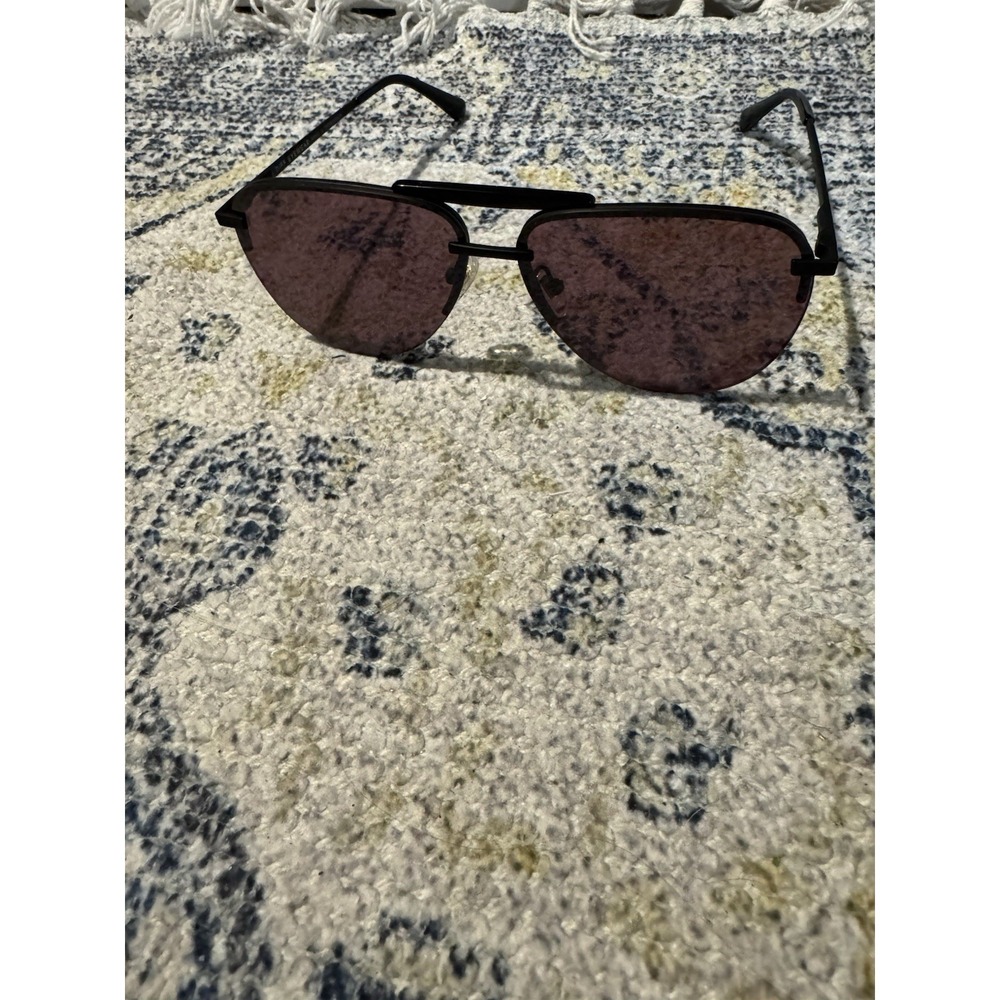 Diff Eyewear Tahoe Aviator Sunglasses No Case Matte Black Dark Lense - Picture 2 of 4